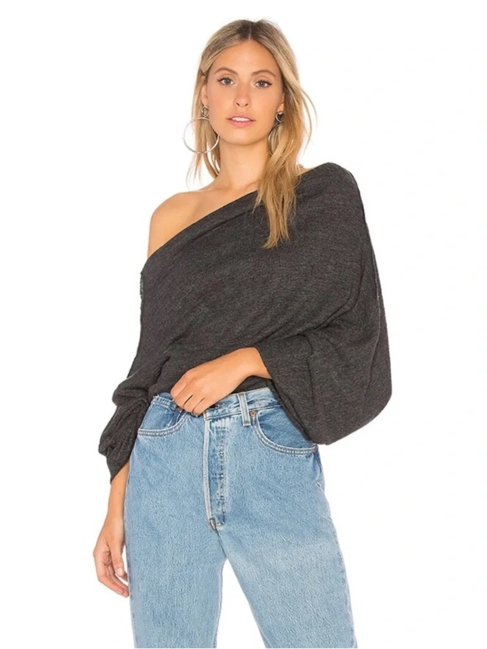 We The Free For Free People Skyline Thermal Off-Shoulder Top Size Smal